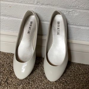White slip on flats